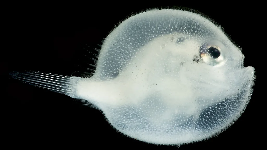 Translucent young deep-sea fish