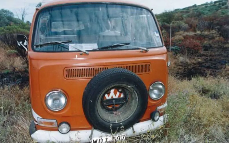 Orange Volkswagen Kombi van used by Peter Falconio and Joanne Lees