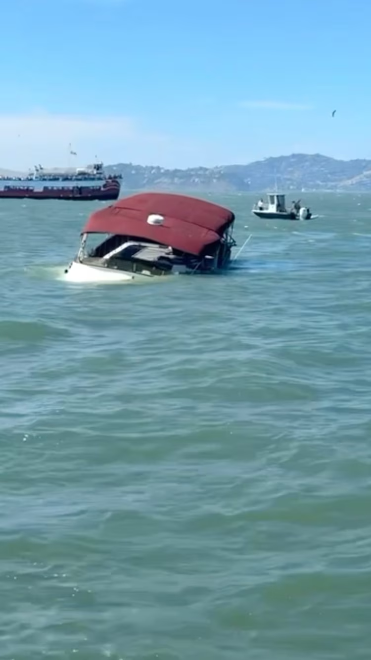 The Volare cabin cruiser capsized near Alcatraz Island